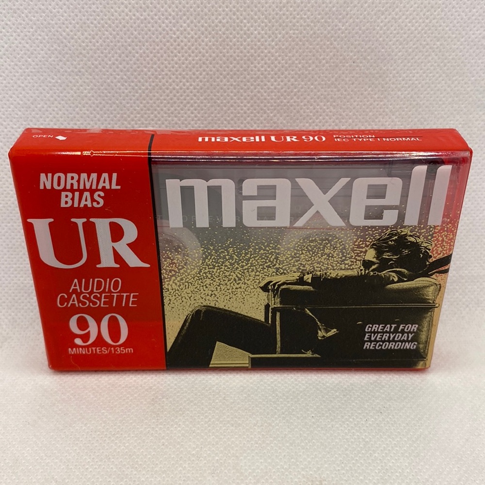 Maxell UR 90 Audio Cassette 90 Minutes Normal Bias Blank Tape Factory Sealed